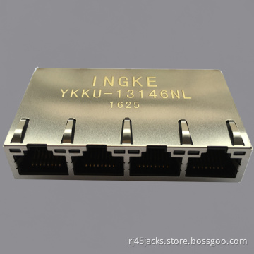 RJ45 Ethernet Connectors 0826-1X4T-GH-F Gigabit POE+  1X4 Port
